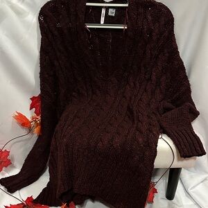 Love By Design Rich Burgundy V-Neck Sweater